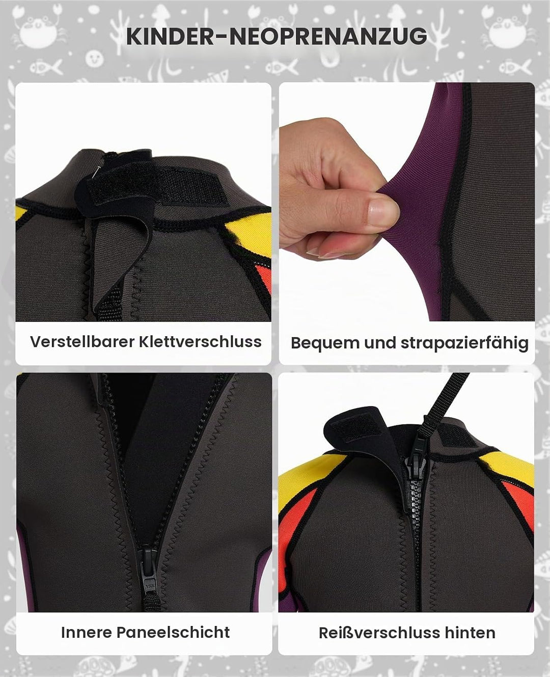 Gogokids Kinder Neoprenanzüge - Jungen Mädchen Rash Guard Einteiler Thermische Badeanzüge 2.5mm Neop