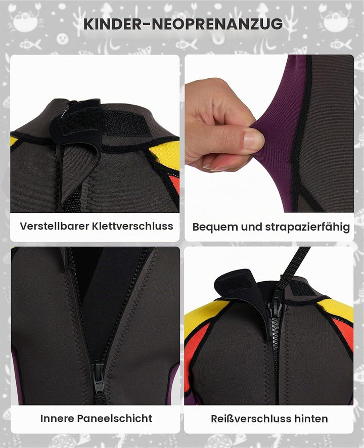 Gogokids Kinder Neoprenanzüge - Jungen Mädchen Rash Guard Einteiler Thermische Badeanzüge 2.5mm Neop