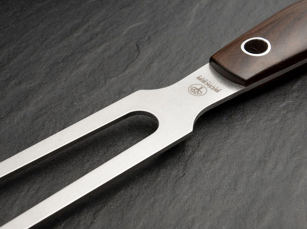 Böker Manufaktur BÖKER SAGA GRENADIL Stone Fleischgabel, Stahl, Braun, 29.8 x 5 x 2 cm, Fleischgabel