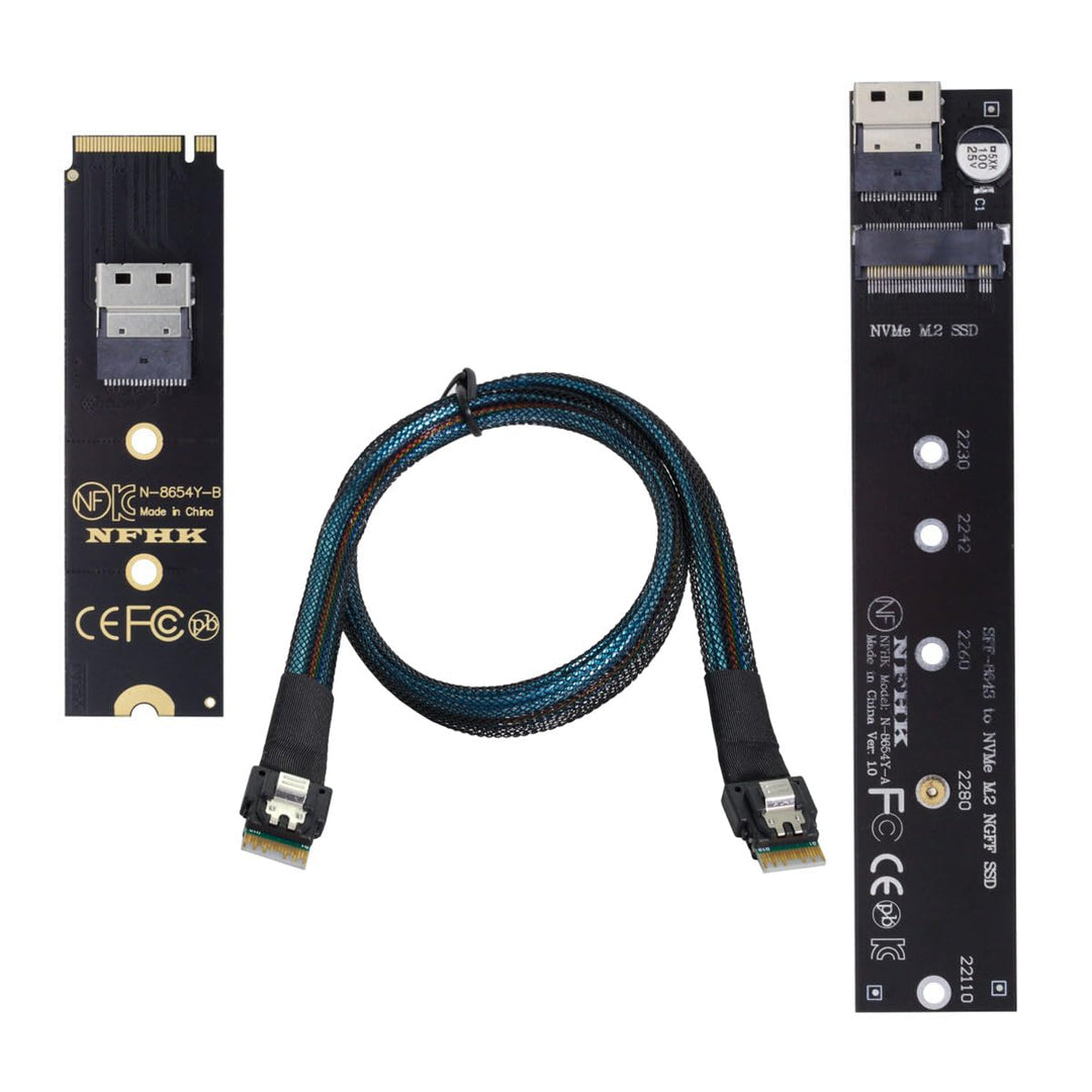 chenyang CY M.2 NVME NGFF M-Key SSD Stecker auf Buchse Verlängerungskabel 40cm mit SFF-8654 Steckera
