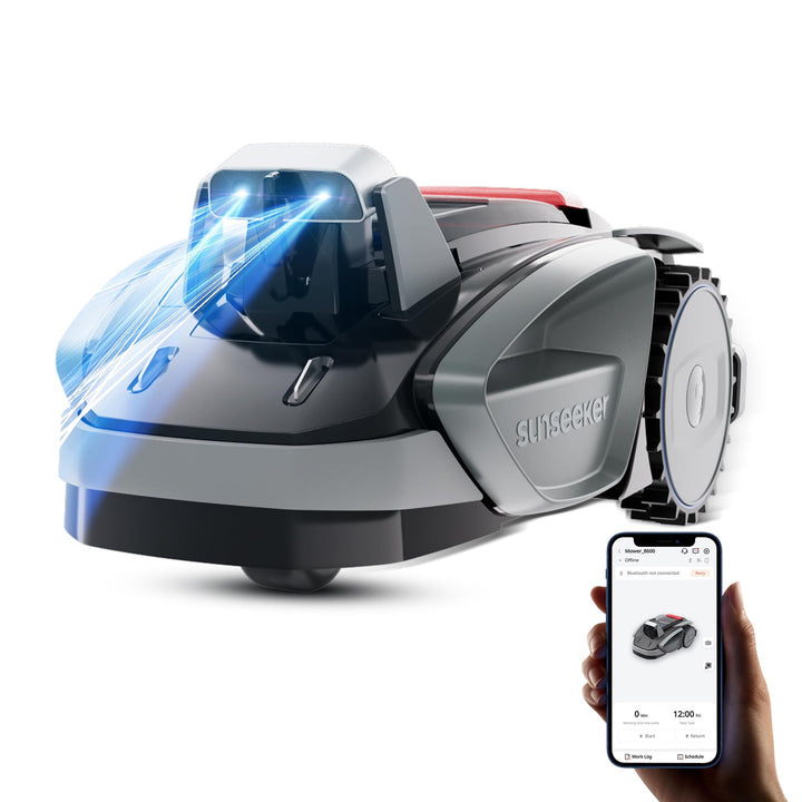 Sunseeker V3 Plus Mähroboter ohne Begrenzungskabel 1000 m², Vision AI Doppel-Auge, 42% Steigung, App
