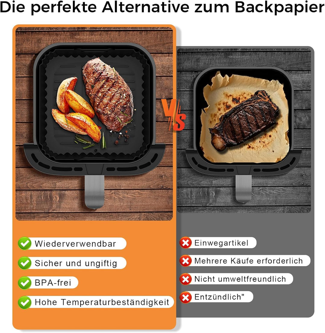 Heissluftfritteuse Silikonform Zubehör für COSORI Turbo Tower Pro, Airfryer Silikonform für COSORI T
