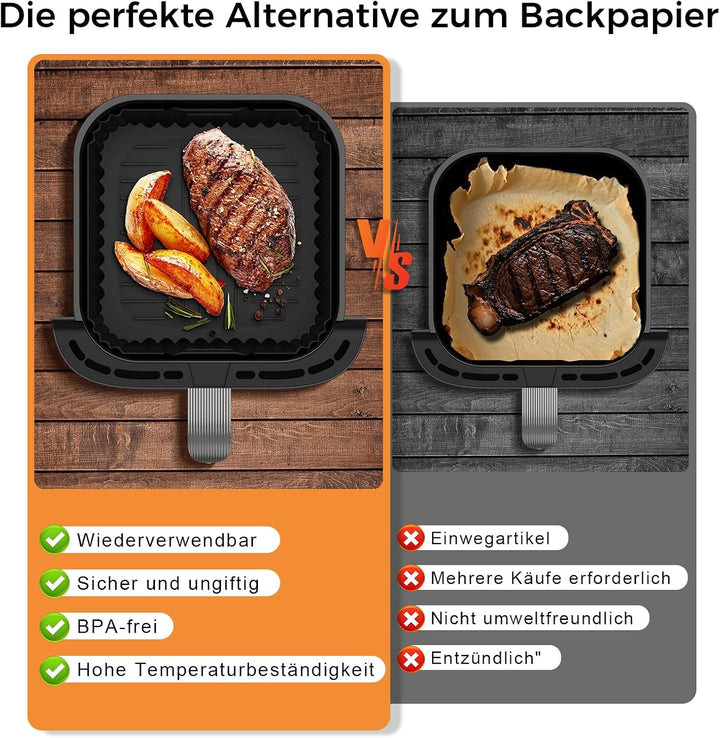 Heissluftfritteuse Silikonform Zubehör für COSORI Turbo Tower Pro, Airfryer Silikonform für COSORI T