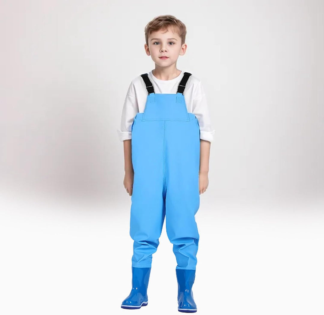 Wathose Kinder Wasserdicht mit Stiefel Kinderwathose Matschhose Jungen Anglerhose mit Stiefel Mädche
