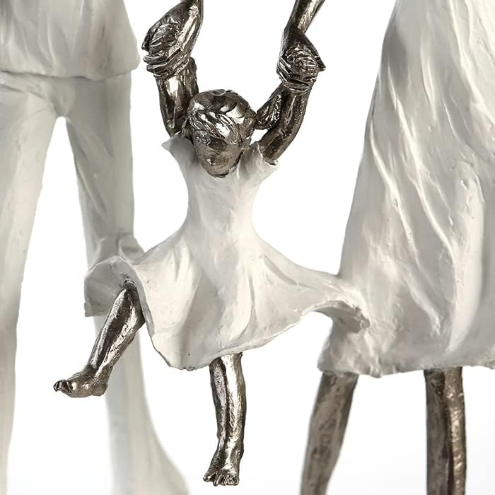 Casablanca modernes Design Skulptur Familie - Familienglück - weiss/Silber - Polyresin - Höhe 31 cm