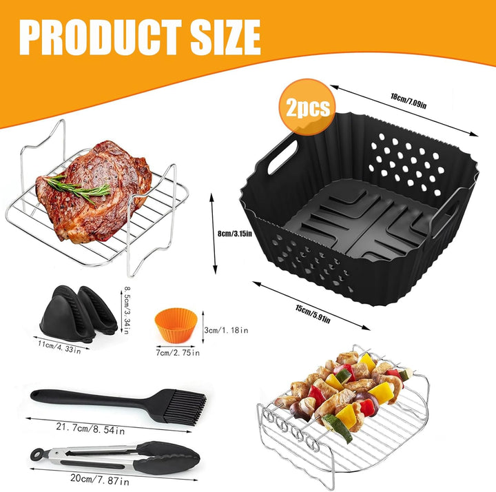 Heissluftfritteuse Zubehör für Ninja Double Stack Heissluftfritteuse 7,6 L Airfryer SL300EU, Silikon
