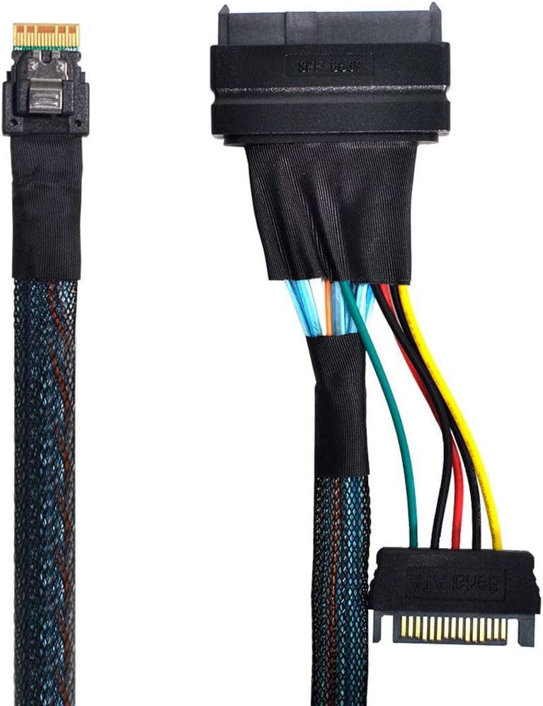 cablecc U.2 U2 SFF-8639 zu Slimline SFF-8654 4i NVME PCIe SSD Kabel für Mainboard SSD 750 p3600 p370