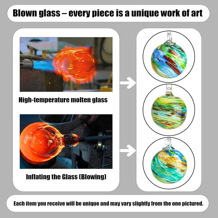 15,2 cm grosse Glaskugeln zum Aufhängen für den Garten, dekorative Hexenkugel aus Glas Orange, Orang