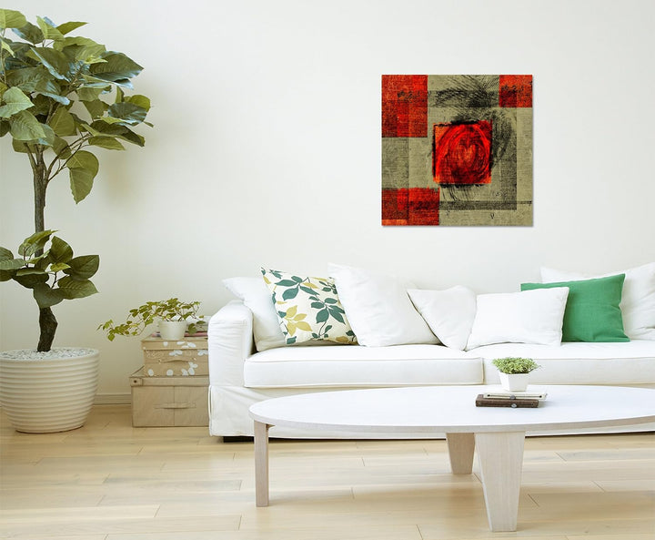 Paul Sinus Art Heartbraker Liebe Herz Abstraktes Bild auf Leinwand Abstrakt147- dekorativer Einteile