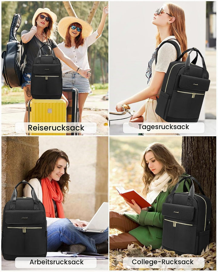 LOVEVOOK Rucksack Damen Gross, 17 Zoll Laptop Schulrucksack Teenager Mädchen mit Laptopfach, Reiseru