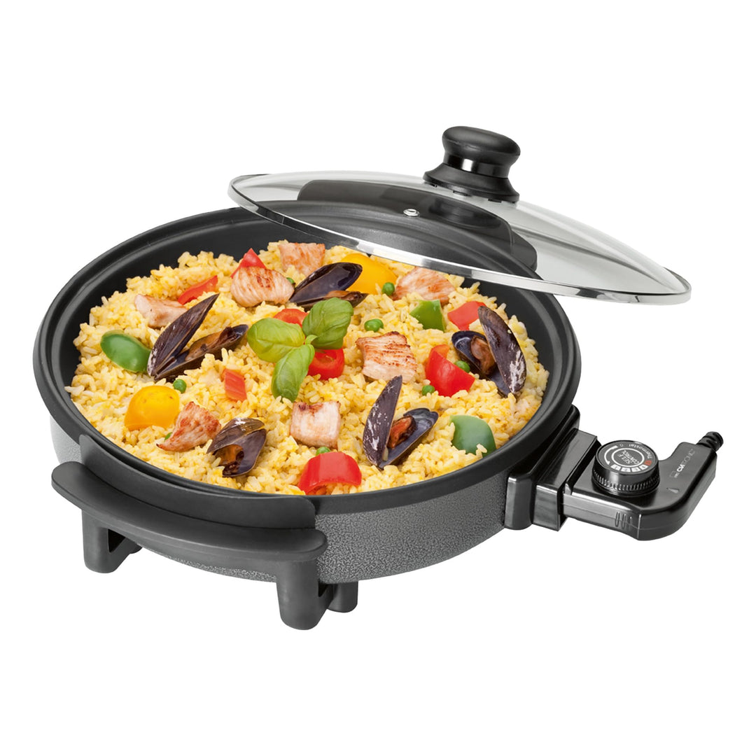 Clatronic® Partypfanne | Multifunktionspfanne zum Kochen, Braten, Dünsten und Warmhalten | Antihaftb