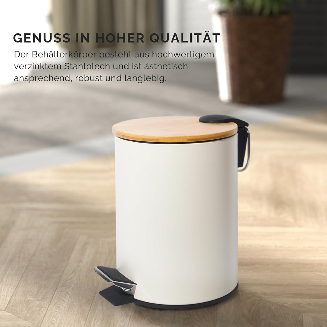 3L Kosmetikeimer Metall, Badezimmer Mülleimer mit deckel, Mülleimer Bad mit Absenkautomatik (Soft Cl