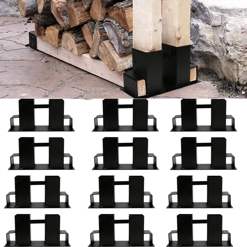 Jopassy 8er Set Holzstapelhilfe, Stabile Brennholz Stapelhilfe, Feuerverzinkt Holzstapelhalter, kami