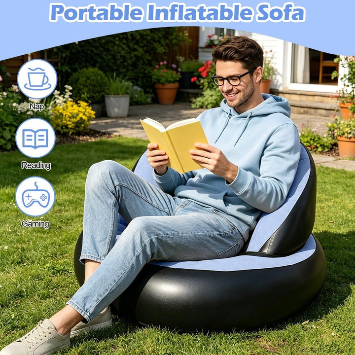 Aufblasbares Sofa, Aufblasbarer Sessel, Luftsofa, Campingsofa, Tragbare Flocking Sitzsack Aufblasbar