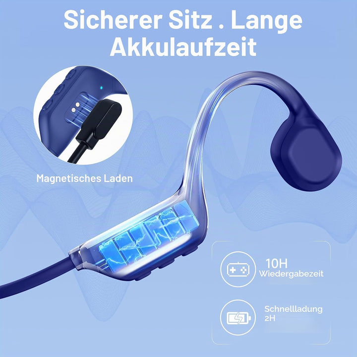 IFECCO Knochenschall Kopfhörer Bluetooth 6.0 - IP67 Wasserdicht Bone Conduction Headphones mit Mikro