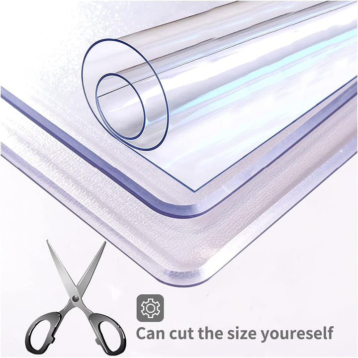 LAVOUP Tischschutz transparent 2 mm PVC abwischbar wasserdicht für Zuhause, Küche 60 x 100 cm, trans