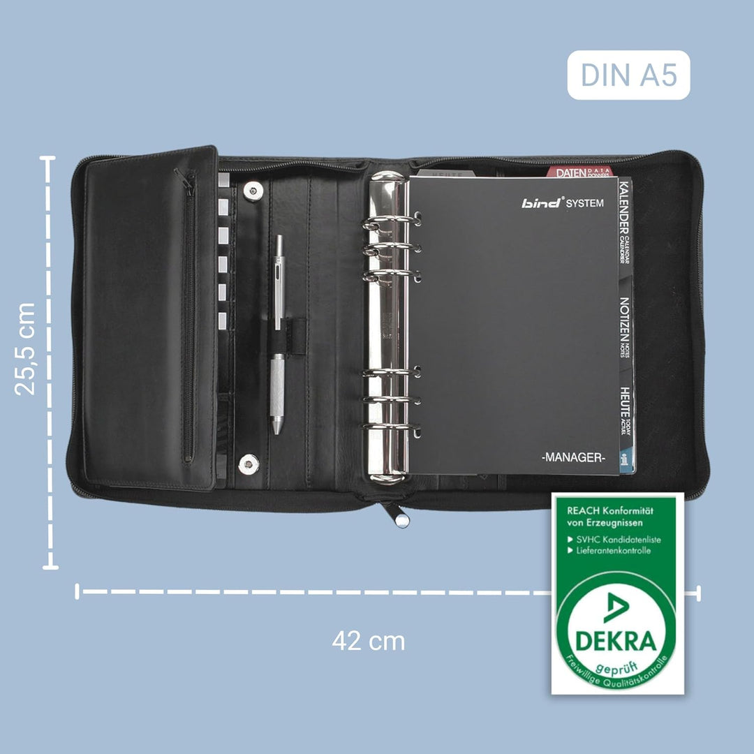 bind Manager-Planer A5 Systemplaner und Kalender 1 Tag = 1 Seiten, Notizbuch,Adressenbuch, Ringbuche