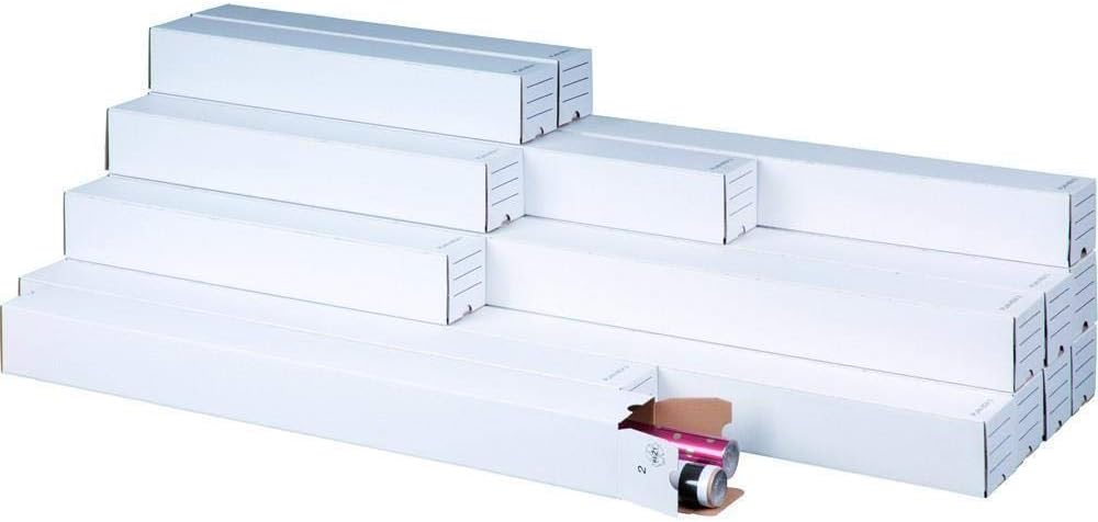 Plan-Box quadratisch Versandhülse Archivierung 750 x 75 x 75 mm weiss - A1-20 Stück