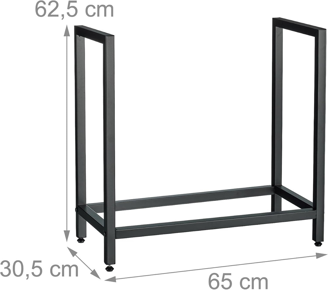 Relaxdays Kaminholzregal, Metall, HBT: 62,5 x 65 x 30,5 cm, Brennholzregal für Feuerholz, Stapelholz