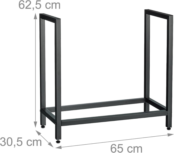 Relaxdays Kaminholzregal, Metall, HBT: 62,5 x 65 x 30,5 cm, Brennholzregal für Feuerholz, Stapelholz