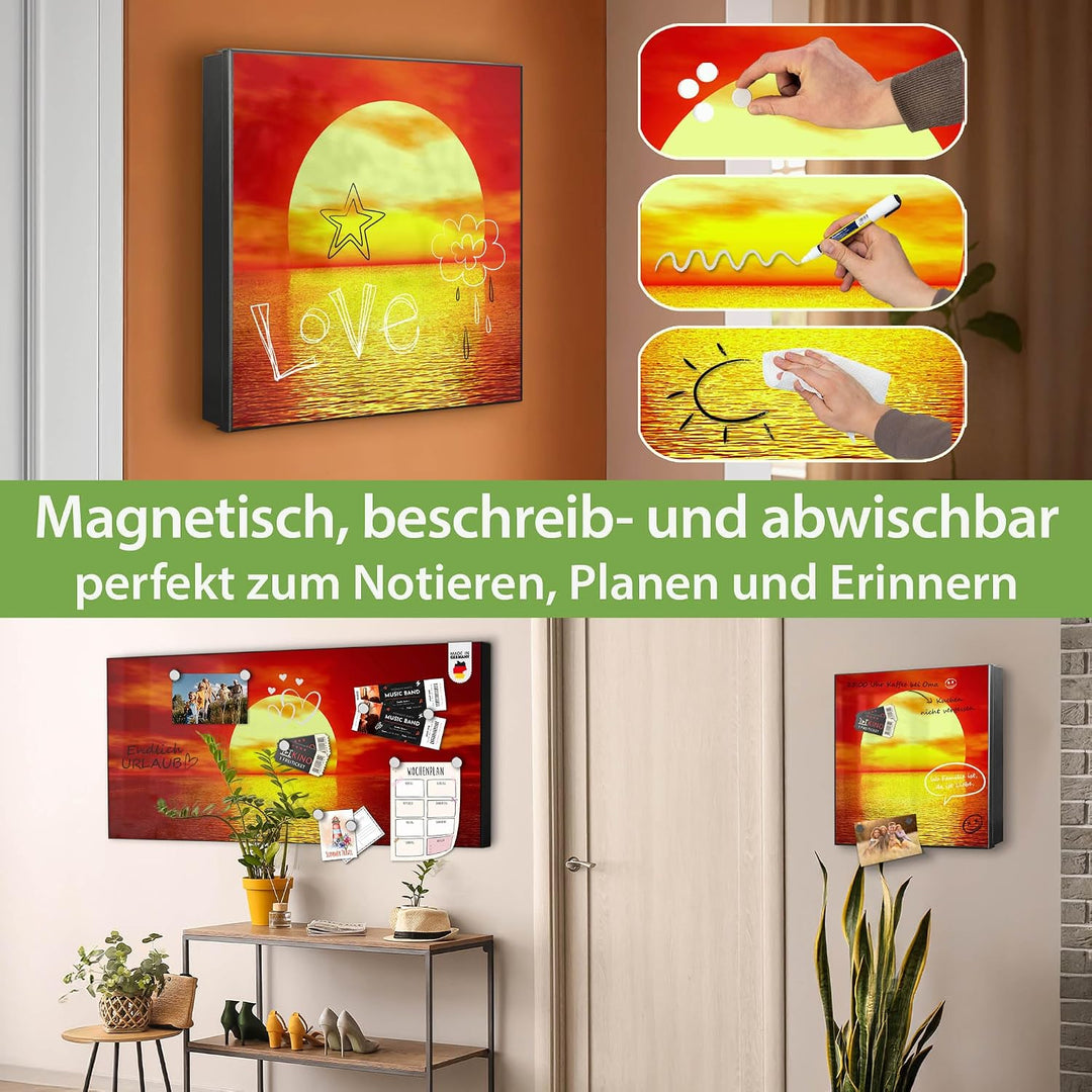 banjado Grosser Schlüsselkasten Metall - Schlüsselbox 30x30cm mit 32 Haken - Schlüsselkasten modern