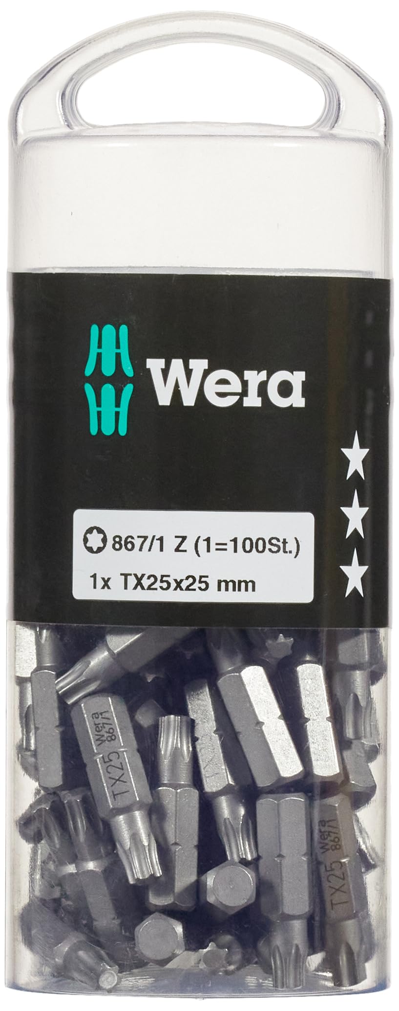 Wera 05072449001 867/1 Z TORX® DIY Bits, TX 25 x 25 mm, 100-teilig, TX 25 x 25