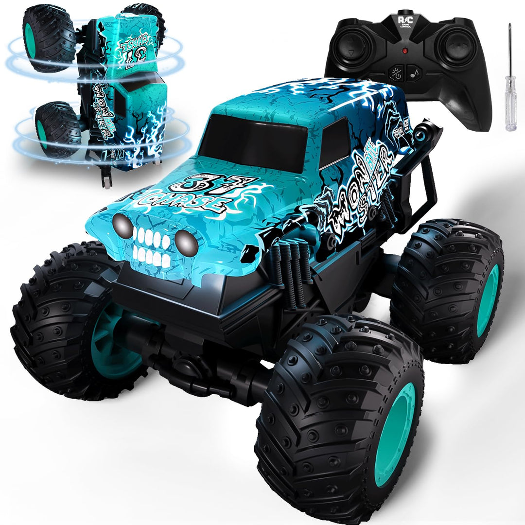 Ferngesteuerter Monstertruck, 2.4GHZ Monster Truck mit 360°Drehung und Aufrecht Gehen, 1/20 Monstert