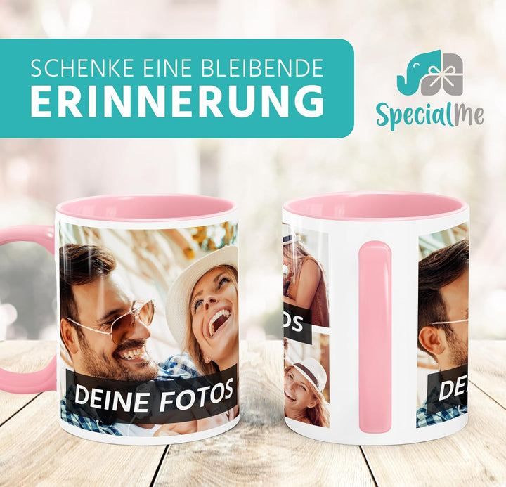 Tasse personalisiert Fotocollage Fototasse mit bis zu 5 Fotos persönliches Geschenk Kaffeetasse mit