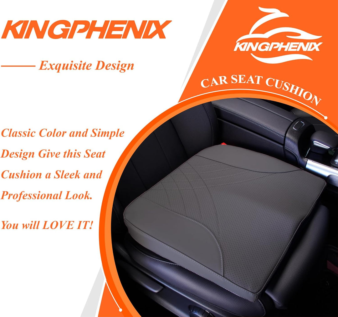 kingphenix Autositzkissen aus Memory Foam – Erhöht die Sitzhöhe, lindert Rückenschmerzen – Ideal für
