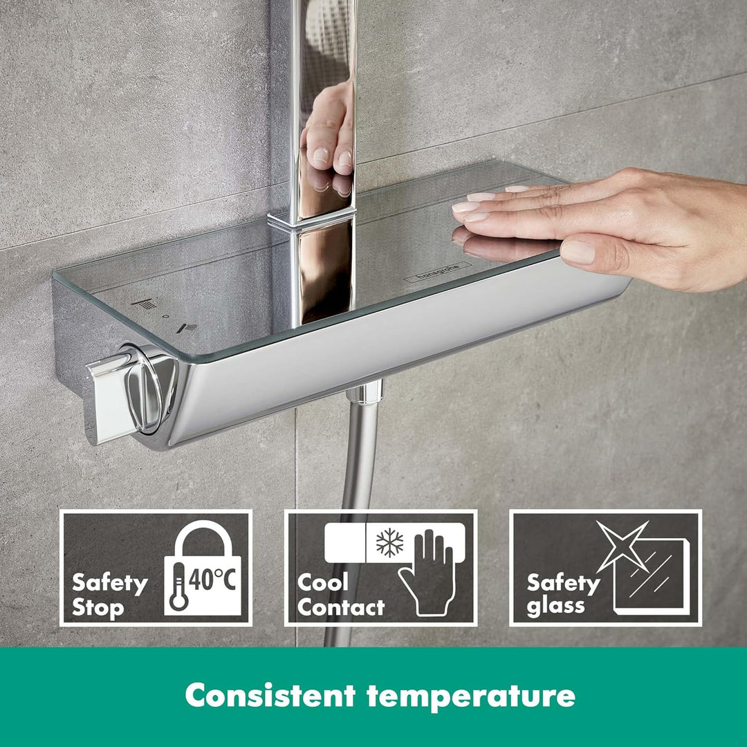 hansgrohe Duschsystem Raindance Select E 360 (Regendusche mit 3 Strahlarten, Duschkopf, Duschstange
