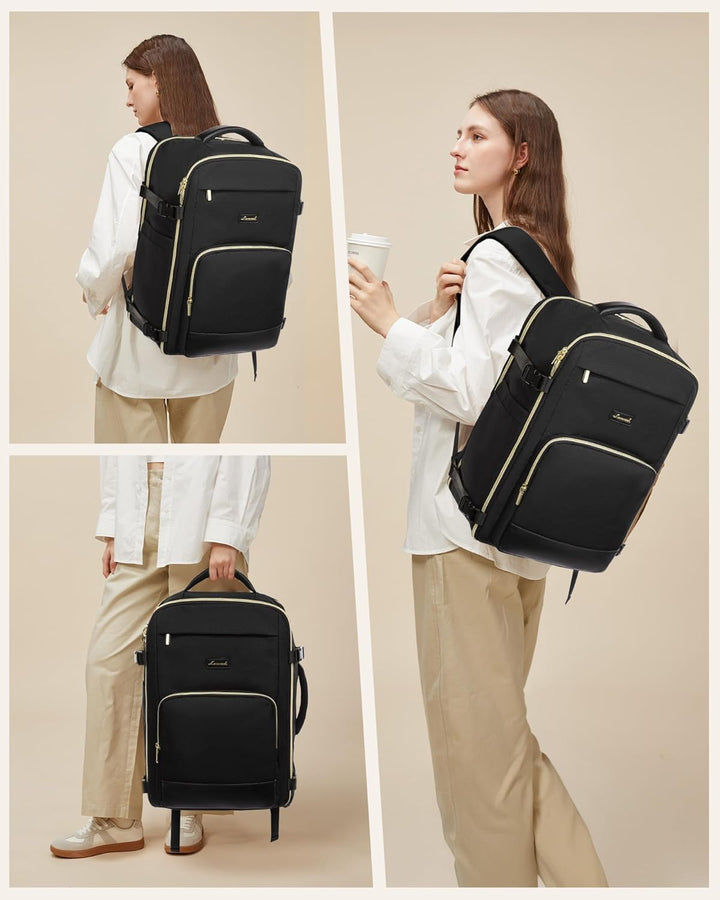 LOVEVOOK Handgepäck Rucksack, 17.3 Zoll Rucksack Handgepäck Flugzeug, Gross Reiserucksack Damen Spri