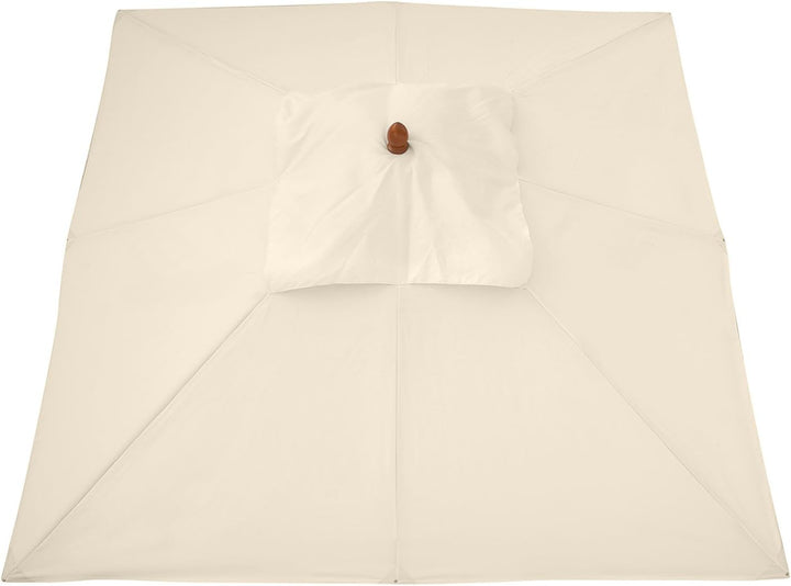 anndora® Teleskopschirm 3 x 3 m eckig Sonnenschirm Marktschirm wasserabweisend Natural Creme Weiss