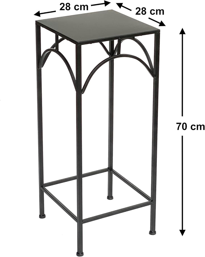 DanDiBo Blumenhocker Metall Schwarz Eckig 70 cm Blumenständer 96132 L Beistelltisch Blumensäule Mode