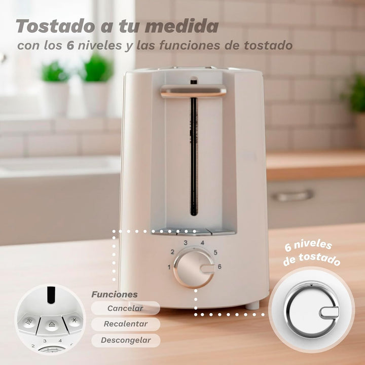 Grunkel TS-MAXISTEEL Toaster mit extra breitem Schlitz, 6 Bräunungsstufen, herausnehmbarer Krümelsch