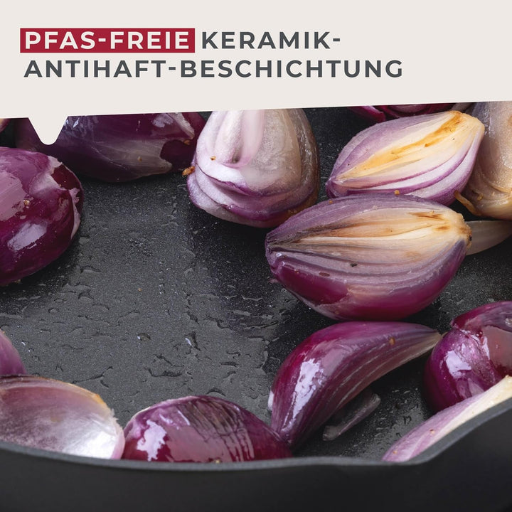FACKELMANN Pfannenset Highrise 2-tlg Ø 24/28 cm – Antihaft-Bratpfannen aus recyceltem Aluminium, PFA