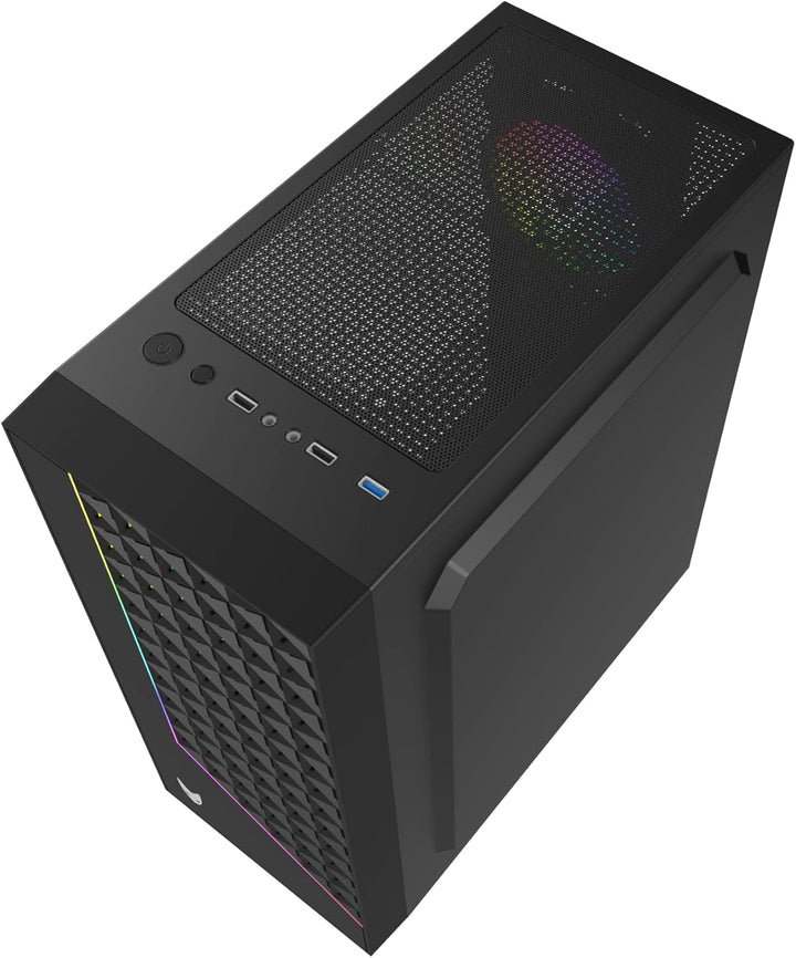 Oversteel - Iridium Gaming PC Gehäuse Kompatibel mit ATX, Micro ATX und ITX Boards, 120mm A-RGB Lüft