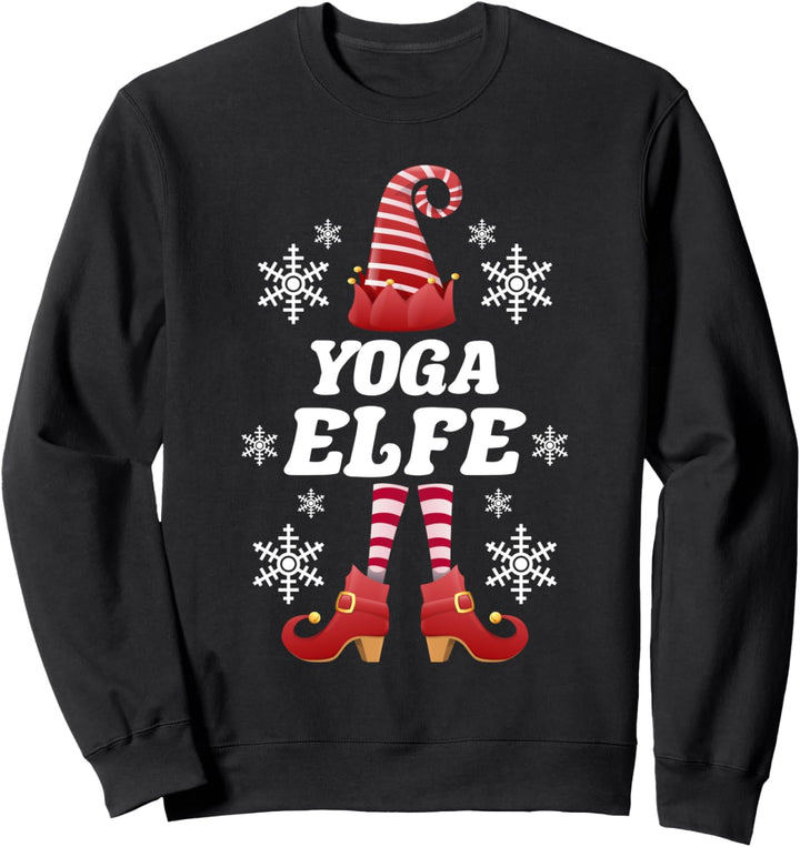 Yoga Elfe Elfen Familien Outfit Weihnachten Weihnachtself Sweatshirt