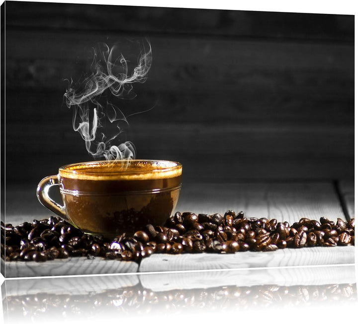Duftender Arabischer Kaffe schwarz/weiss Format: 100x70 auf Leinwand, XXL riesige Bilder fertig gera
