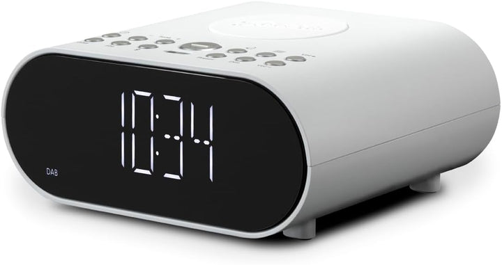 Roberts Ortus Charge Radiowecker Dab+/FM/Bluetooth mit Qi-Ladegerät, Weiss