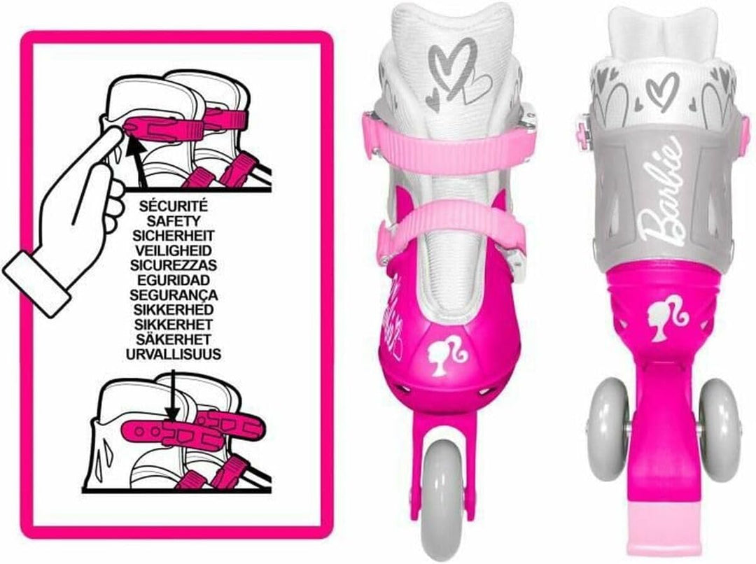 STAMP - ROLLERS INLINES / TRISKATES Einstellbar 2 in 1 BARBIE 27 - 30 SIZES 27 - 30 PINK, BARBIE 27