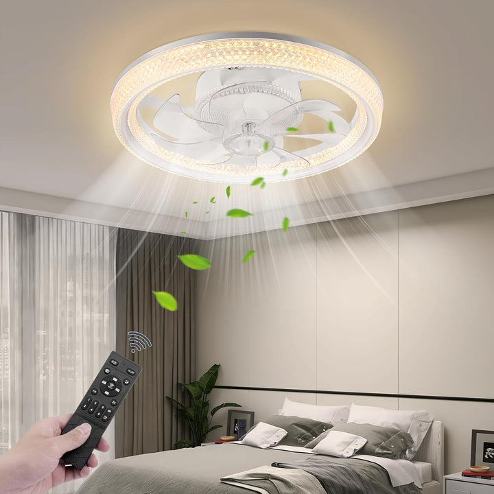 Ventilator Deckenleuchte,LED Deckenventilator mit Beleuchtung,3 Farbtemperatur und 6 Geschwindigkeit