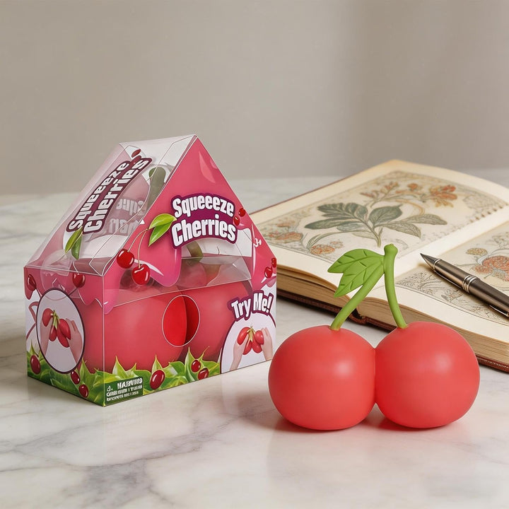 Cherry Squeeze Ball, 5.5 Zoll Kirschen Quetschball, Riesige Kirschen Zum Stressabbau, Zappelspielzeu