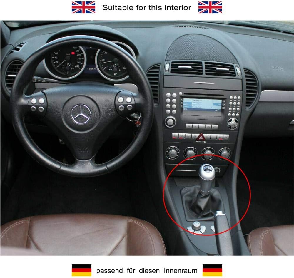 ICT Schaltknauf 3A Schalthebel Schaltsack Schaltmanschette Leder, 6- gang kompatibel mit: Mercedes-B