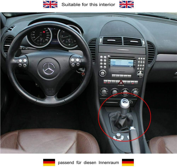 ICT Schaltknauf 3A Schalthebel Schaltsack Schaltmanschette Leder, 6- gang kompatibel mit: Mercedes-B