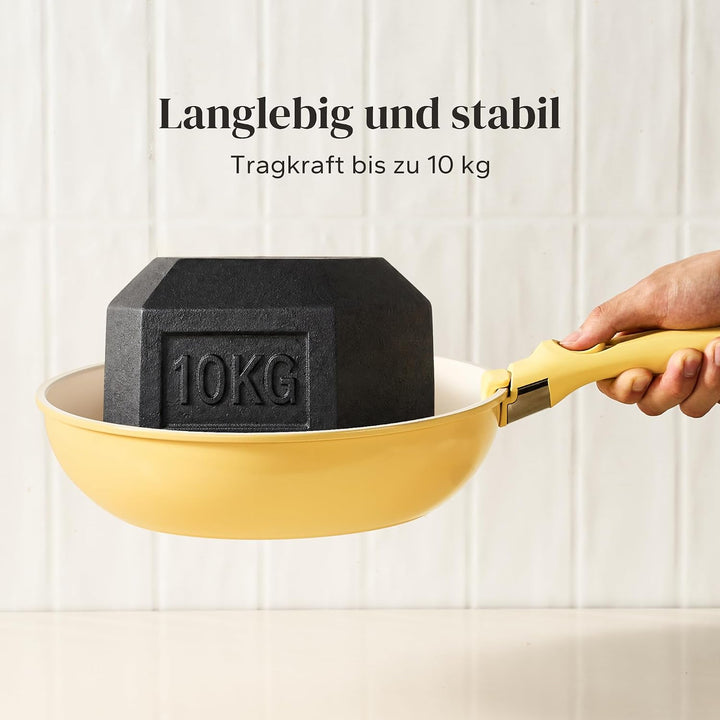 Abnehmbarer Griff, Stapelbar Topfset, Anti-Verbrühungs-Pfannengriff Klemmwerkzeug Generisch (gelb),