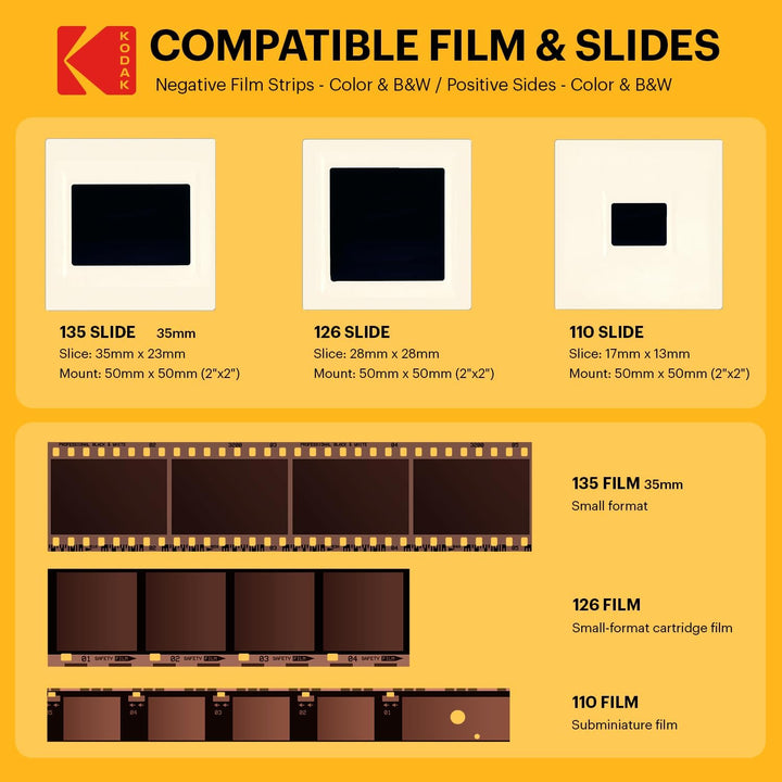 KODAK Slide N SCAN Film und Slide Scanner mit 5 Zoll LCD-Bildschirm, Schwarz