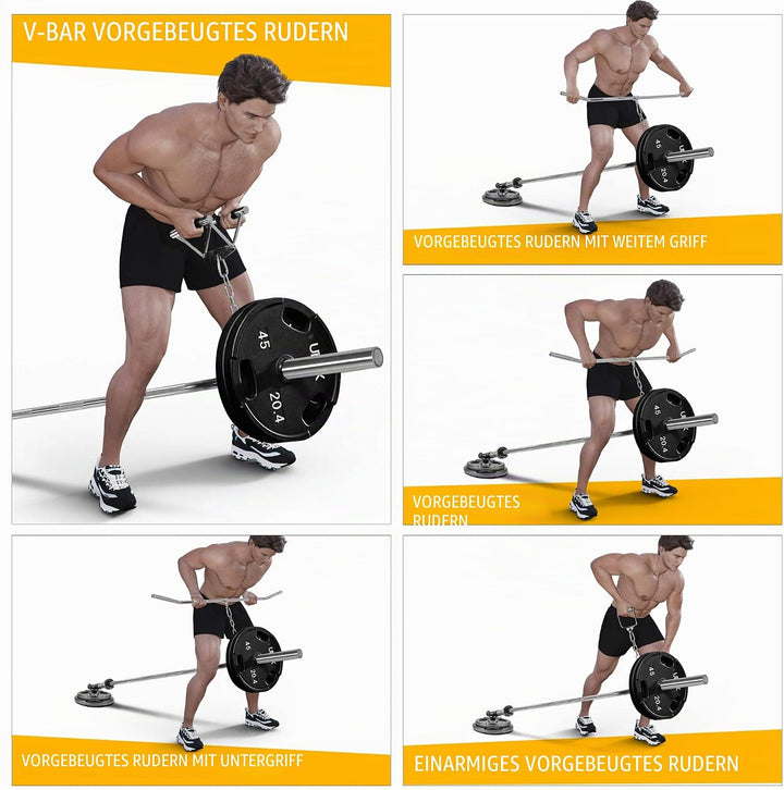 Yes4All Barbell Bomb, T Bar 4 handgrepen verstelbaar & enkele arm landmine handvat (2,87 inch) - pas
