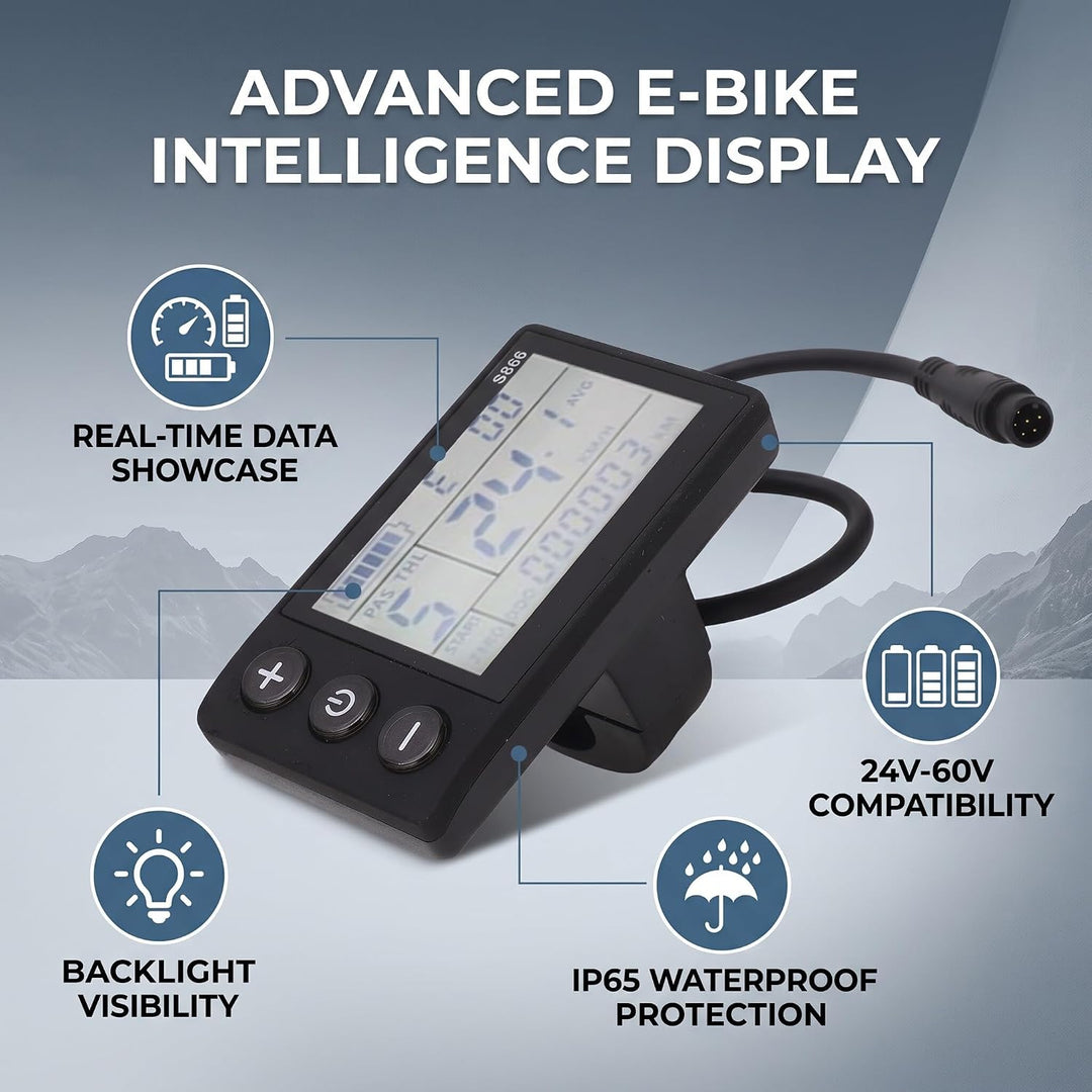 Elektrisches Fahrrad-LCD-Display, Wasserdicht, 6P-Anschluss, LCD-Panel-Teile, for Mountainbike-Umbau