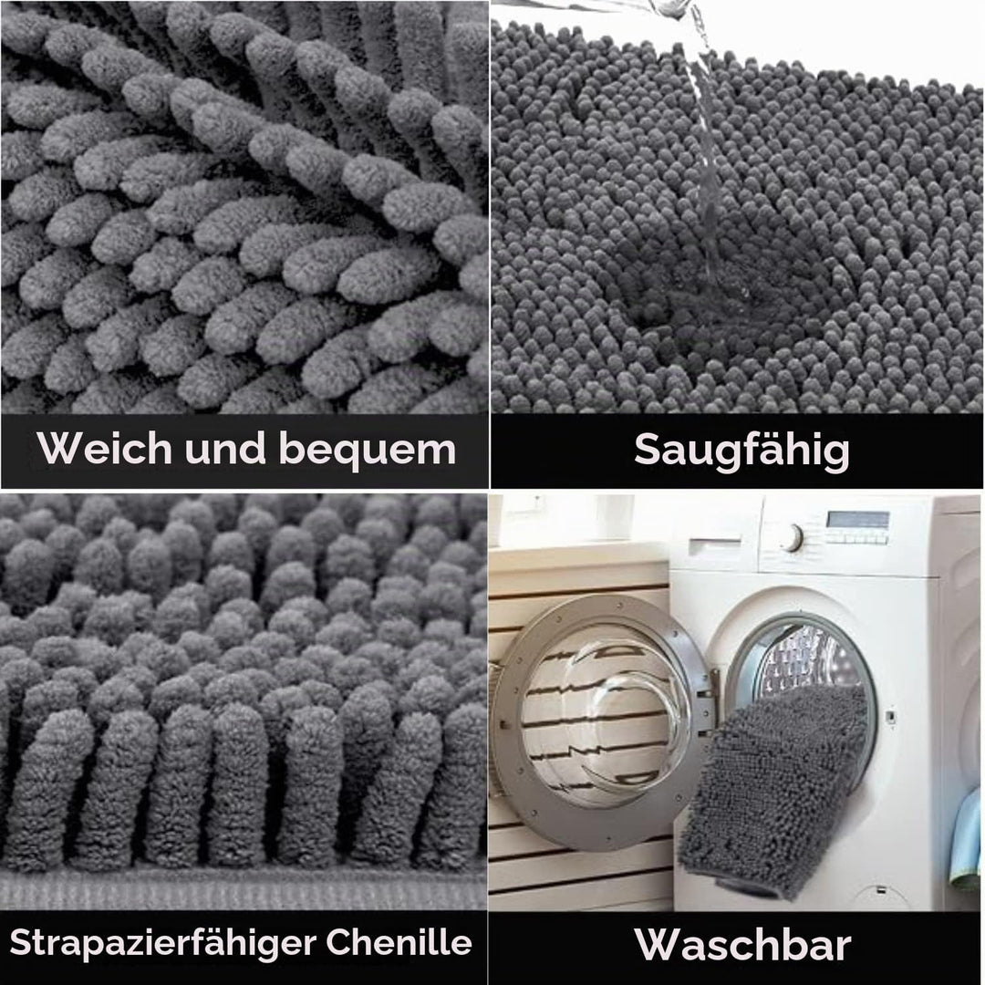 Saugfähige Chenille Fussmatte für den, rutschfeste Badematte, schlammiger Hund, waschbare Matte, sch