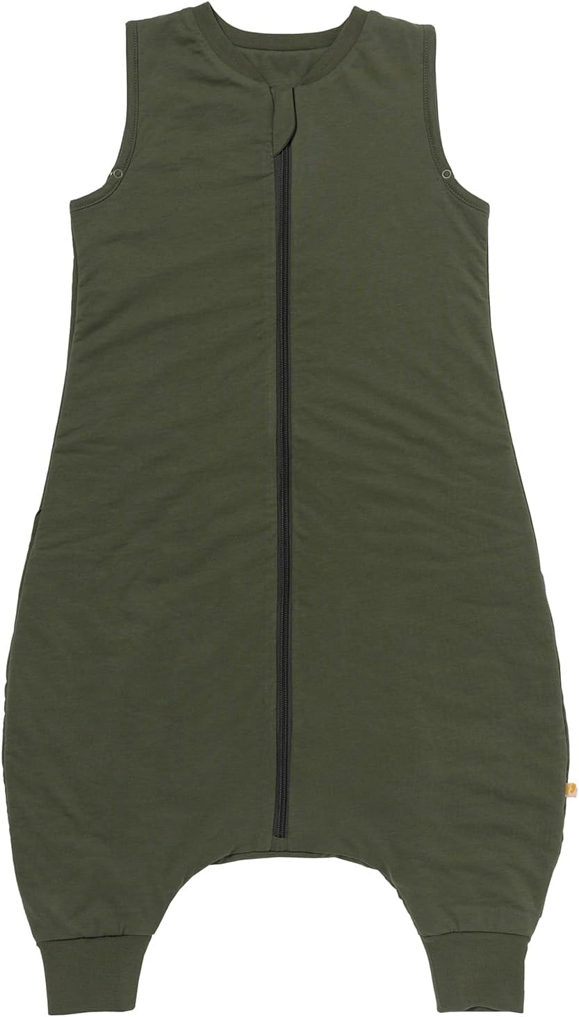 schlummersack Schlafsack mit Füssen ganzjährig 110 cm 2.5 Tog Olive | Kinder Schlafsack mit Beinen f